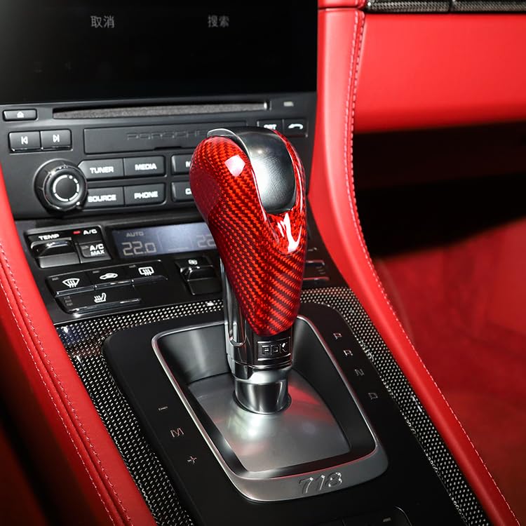Real Carbon Fiber Gear Shift Knob Cover Trim for Porsche Macan 911 718 Panamera