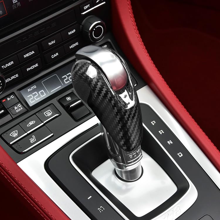 Real Carbon Fiber Gear Shift Knob Cover Trim for Porsche Macan 911 718 Panamera