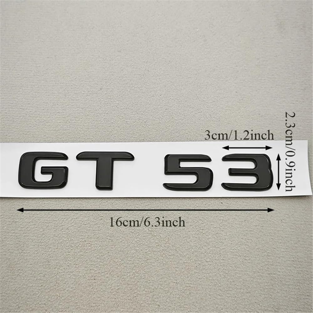 3D ABS Rear Trunk Emblem Badge for Mercedes-AMG GT 43 GT 50 GT 53 GT 63 - Glossy Black & Chrome