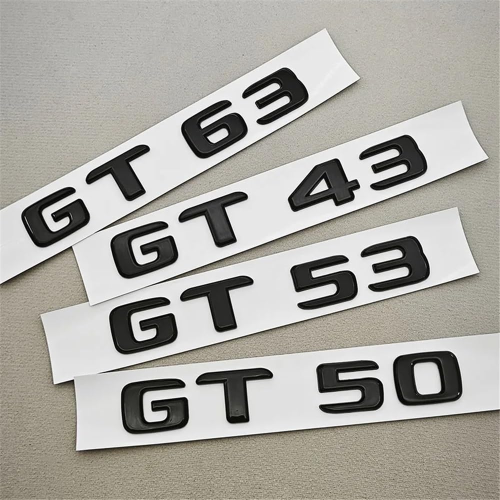 3D ABS Rear Trunk Emblem Badge for Mercedes-AMG GT 43 GT 50 GT 53 GT 63 - Glossy Black & Chrome