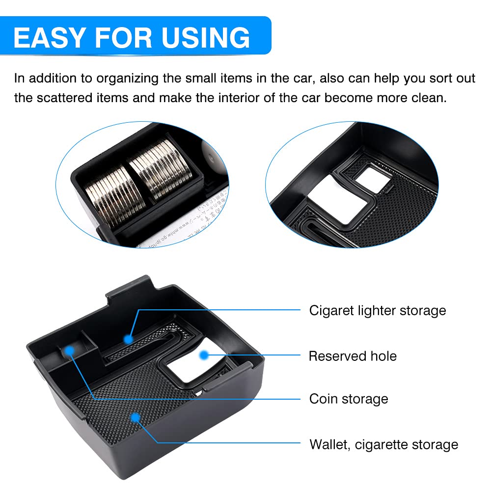 Compatible with Center Console Organizer Toyota Corolla 2019-2026/ Corolla Cross 2022-2026 Accessories Middle Console Tray Car Armrest Storage Box Container with Non-Slip Silicone Mats