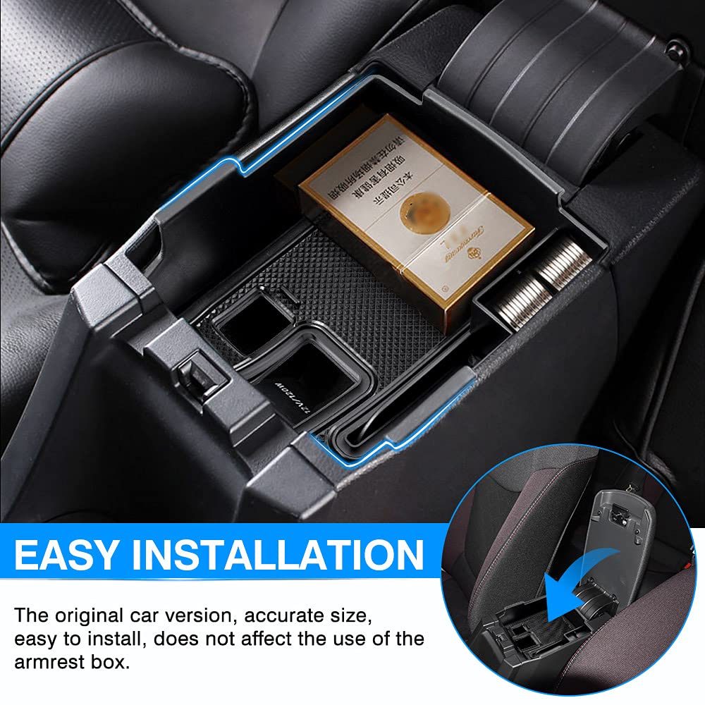 Compatible with Center Console Organizer Toyota Corolla 2019-2026/ Corolla Cross 2022-2026 Accessories Middle Console Tray Car Armrest Storage Box Container with Non-Slip Silicone Mats