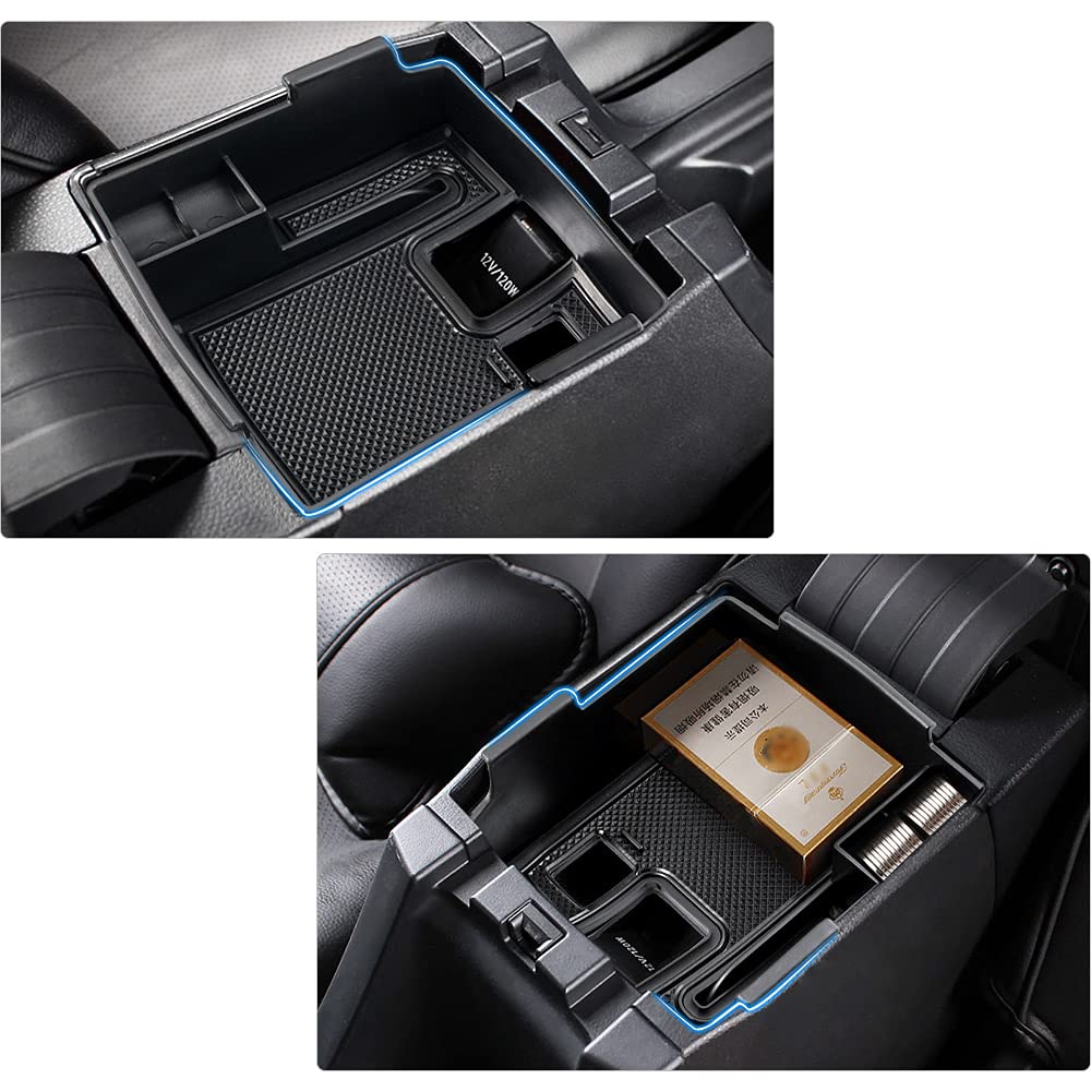 Compatible with Center Console Organizer Toyota Corolla 2019-2026/ Corolla Cross 2022-2026 Accessories Middle Console Tray Car Armrest Storage Box Container with Non-Slip Silicone Mats