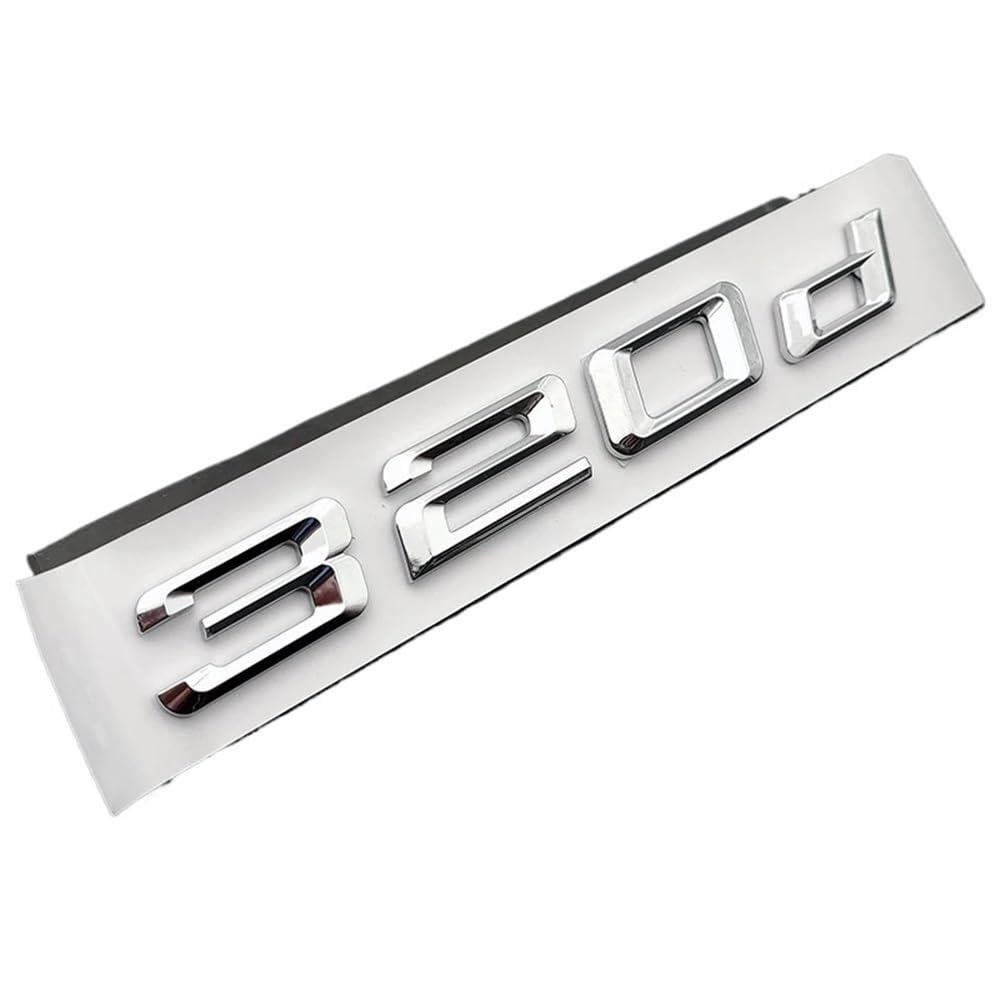 3D ABS Rear Trunk Emblem Badge for BMW 3 Series 320i 320d - Glossy Black & Chrome