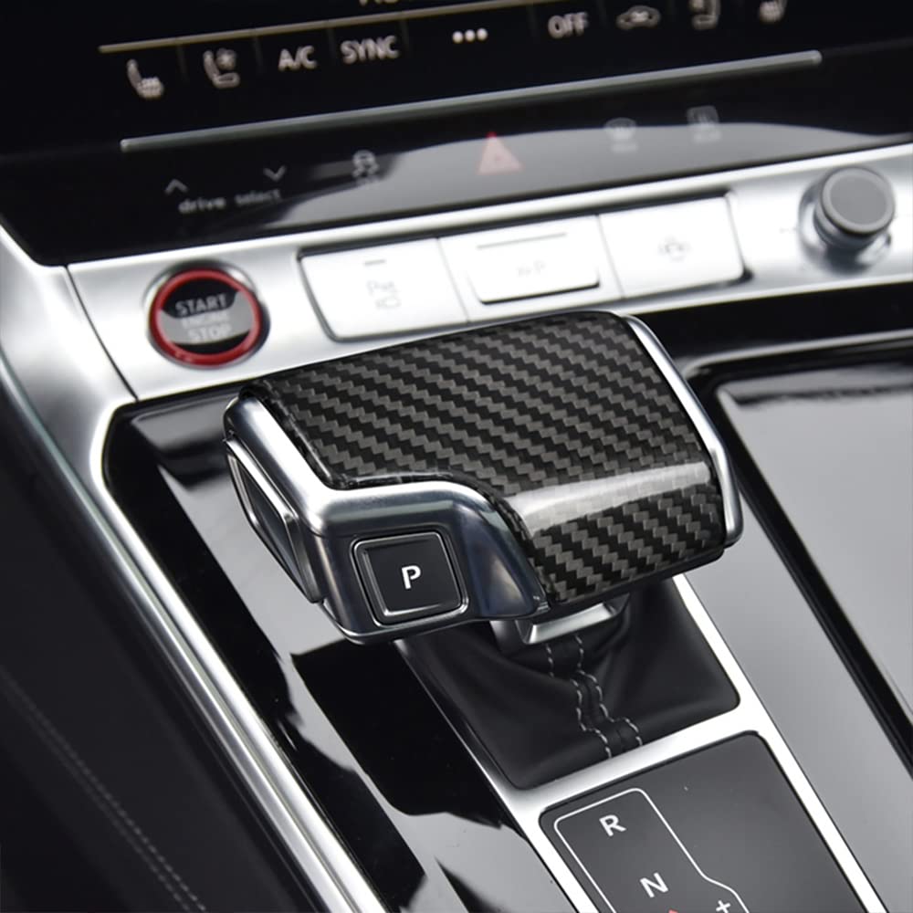 Audi Carbon Fiber Shift Knob Cover Trim | For A6 S6 RS6 A7 RS7 Q7 Q8 A8 S8 (2019-2024) - AutoGearHub