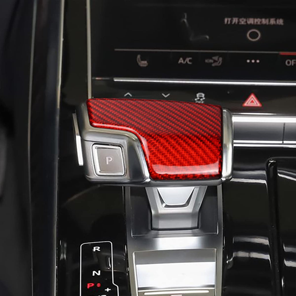 Audi Carbon Fiber Shift Knob Cover Trim | For A6 S6 RS6 A7 RS7 Q7 Q8 A8 S8 (2019-2024) - AutoGearHub