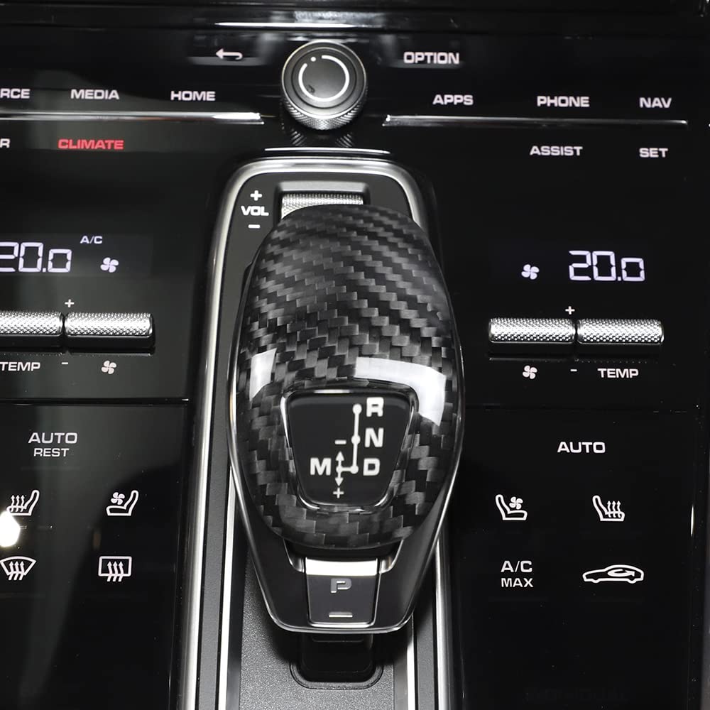 Genuine Carbon Fiber Gear Shift Knob Cover Trim for Porsche Panamera (2017-2023) | Luxury Interior Styling Upgrade - AutoGearHub