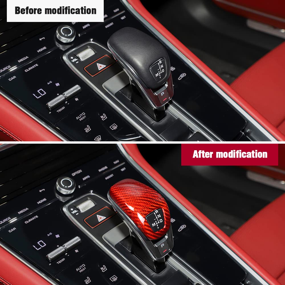 Genuine Carbon Fiber Gear Shift Knob Cover Trim for Porsche Panamera (2017-2023) | Luxury Interior Styling Upgrade - AutoGearHub