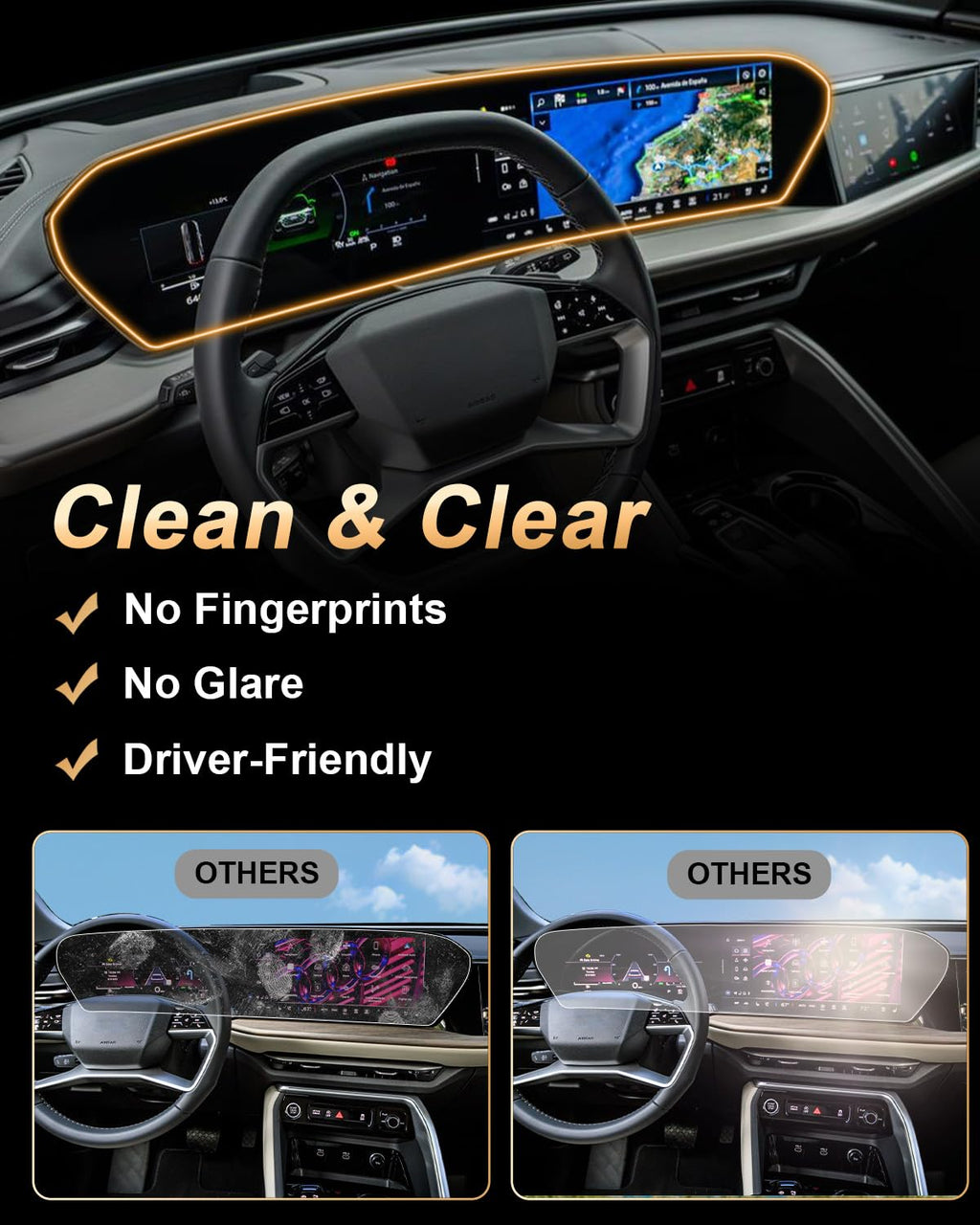 Screen Protector For 2025 - 2026 All New Audi A5/Q5/S5/A6 - Tempered Glass Film 11.9 - Inch + 14.5 Inch Integrated Screen For 2026 A5/Q5/S5/A6 Accessories - Goecice Store