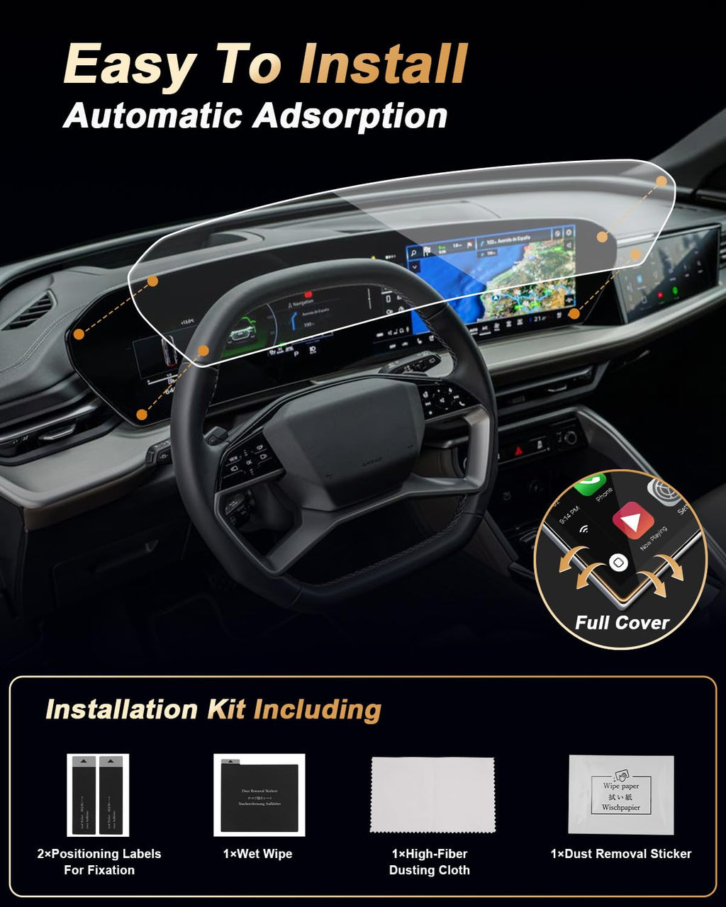 Screen Protector For 2025 - 2026 All New Audi A5/Q5/S5/A6 - Tempered Glass Film 11.9 - Inch + 14.5 Inch Integrated Screen For 2026 A5/Q5/S5/A6 Accessories - Goecice Store